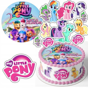 Zestaw Opłatek 28cm + Postacie - Kucyki Pony +gs