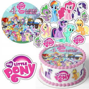 Zestaw Opłatek 28cm + Postacie - Kucyki Pony +gs