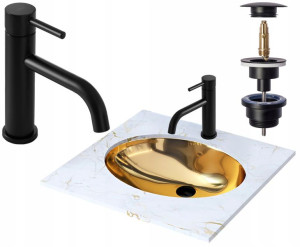 Umywalka Meblowa Nel Gold + Bateria Nexos + Korek