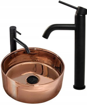 Umywalka Nablatowa Ida Rose Bateria Nexos Black