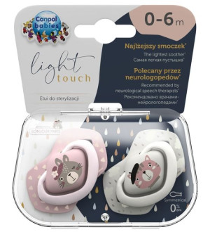 Canpol babies smoczki uspokajające Bonjour Paris 0-6 m 2szt 22/647 pink