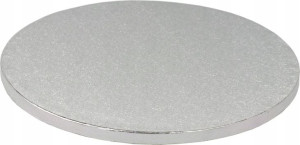 PODKŁAD OKRĄGŁY na tort GRUBY srebrny 20cm 1,2 cm