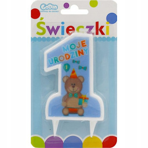 Świeczka urodzinowa MAM ROCZEK 10 cm niebieska