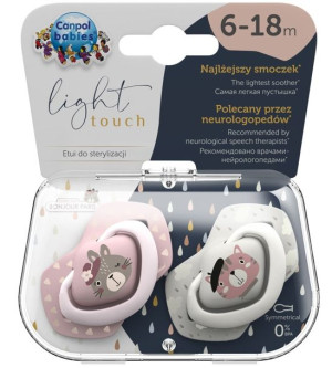 Canpol babies smoczki uspokajające Bonjour Paris 6-18 m 2szt 22/648 pink