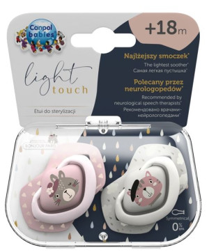 Canpol babies smoczki uspokajające Bonjour Paris 18 m+ 2szt 22/649 pink