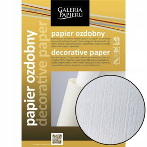 Papier Wizytówkowy Płótno Biały 50szt 120g Galeria