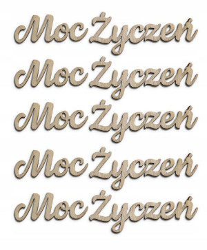 Ozdoby Drewniane Moc Życzeń 5 Sztuk