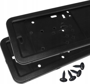 Ramki Pod Tablice Rejestracyjna Metal Czarny Mat