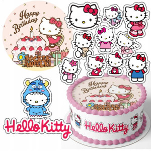 Zestaw Opłatek 26cm + Postacie - Hello Kitty +g