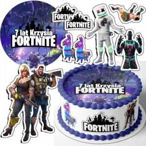 Zestaw Opłatek 24cm + Postacie - Fortnite +gratis!