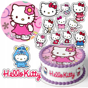 Zestaw Opłatek 24cm + Postacie - Hello Kitty +g
