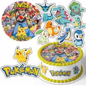 Zestaw Opłatek 24cm + Postacie - Pika-chu + Gratis