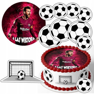 Zestaw Opłatek 21cm + Postacie - Messi Piłka +