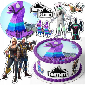 Zestaw Opłatek 22cm + Postacie - Fortnite +gratis!
