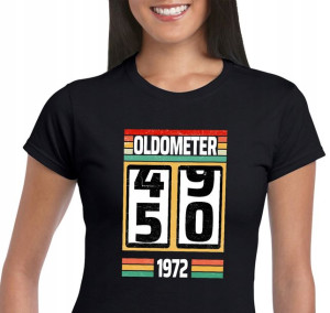 Koszulka Damska 20 30 40 Urodziny Oldometer L Y4