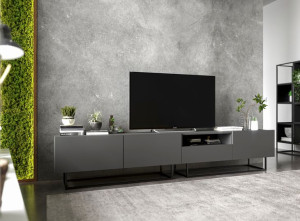 Szafka RTV Loft komoda RTV Industrialna grafit MAT 240 cm