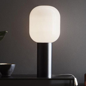 Gabinetowa lampa Brooklyn 107480 stołowa szklana biała czarna