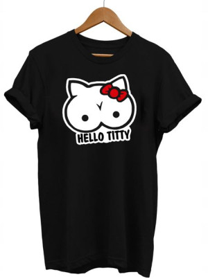 Koszulka T-shirt Damska Hello Titty Xxl Nadruk Y4