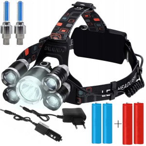 Latarka Czołowa Zoom Na Głowę Czołówka 5 Lamp