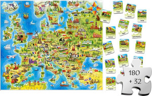 Puzzle EDUKACYJNE CASTORLAND dla dzieci 180 puzzli + 32 puzzli edukacyjnych