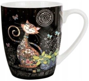 Stylowy Kubek 100% Porcelana Kot Marzyciel 360ml.