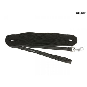 Amiplay Smycz Treningowa Rubber Czarna 1000 cm Rozmiar S - M