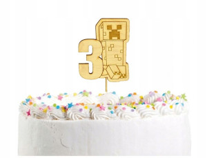 Toper Topper Na Tort 3 Latka Dekoracja Minecraft
