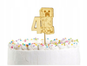 Toper Topper Na Tort 4 Latka Dekoracja Minecraft