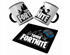 Zestaw Kubek + Podkładka - Fortnite Gra + Imię