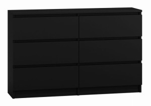 Nowoczesna Duża Komoda Na 6 Szuflad M6 120 Czerń