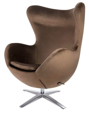 Fotel EGG SZEROKI VELVET ciemny brąz