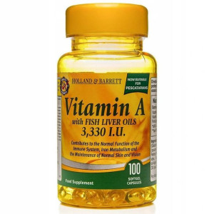 Vitamin A 3300 IU with Fish Liver Oil (100 kaps.)