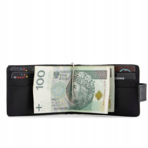 Portfel Męski z Klipsem na Banknoty Skóra Belveder