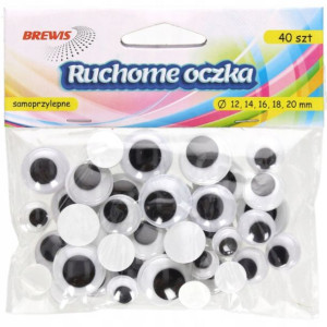 Okrągłe Ruchome Oczka Mix Rozmiarów 40szt Brewis