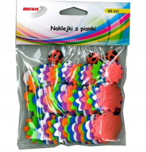Naklejki Z Pianki Kwiaty Biedronki 88 Sztuk Brewis