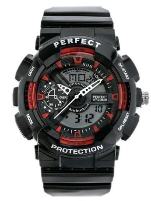 ZEGAREK MĘSKI PERFECT SHOCK (zp219d) black/red