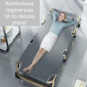 Składane łóżko turystyczne polowe, kanadyjka 75 cm kolor szary 3