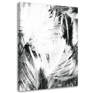 OBRAZ NA PŁÓTNIE Abstrakcja Liście B&W 40x60
