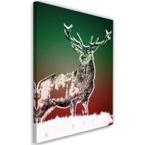 OBRAZ NA PŁÓTNIE Jeleń Abstrakcja Natura 60x90