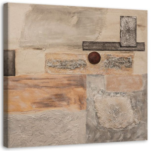 OBRAZ NA PŁÓTNIE Abstrakcja Beżowy Brązowy 60x60