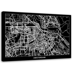 OBRAZ NA PŁÓTNIE Amsterdam Plan Miasta 120x80