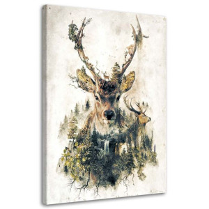 OBRAZ JELEŃ ABSTRAKCJA Zwierzęta natura 40x60