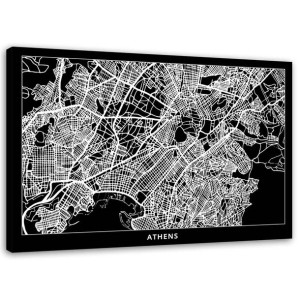 OBRAZ NA PŁÓTNIE Ateny Plan Miasta 90x60