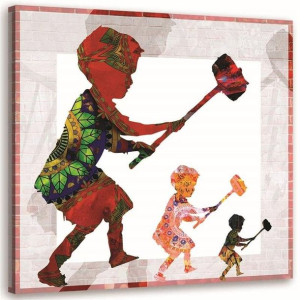 OBRAZ NA PŁÓTNIE Banksy Mural Street art 40x40