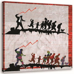 OBRAZ NA PŁÓTNIE Banksy Street Art 50x50