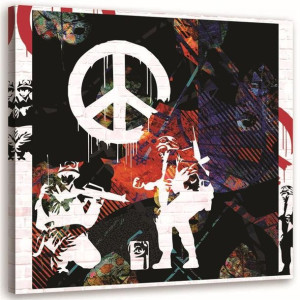 OBRAZ NA PŁÓTNIE Banksy Street art Peace 60x60