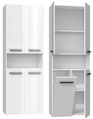Szafka Łazienkowa 60 Cm - Biel Połysk