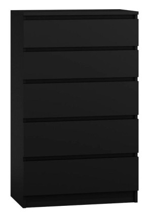 Komoda Wąska Pojemna Solidna 5 szuflad 40 cm - CZERŃ