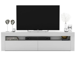 Nowoczesna Szafka RTV komoda RTV Biały połysk 155 cm