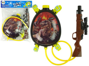 Pistolet Na Wodę Brązowy Magazynek W Plecaku Szelki Dinozaury Czerwony